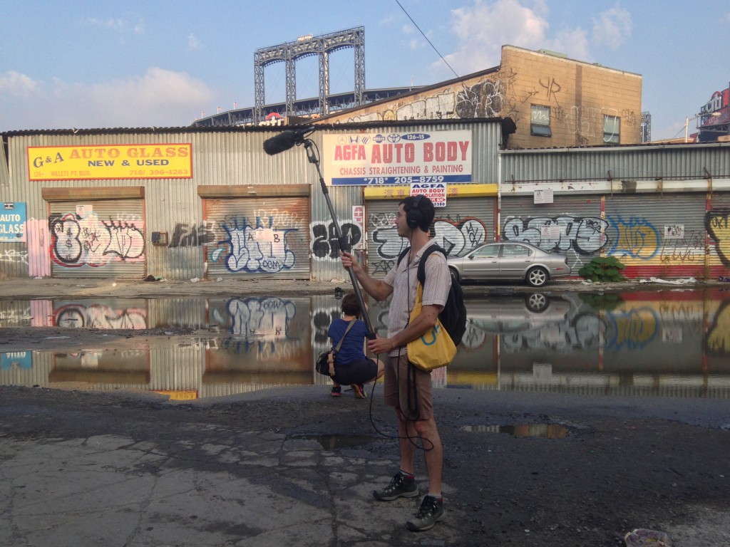 Raoul Anchondo (sound) and Martyna Starosta (camera) in Willets Point in September 2015